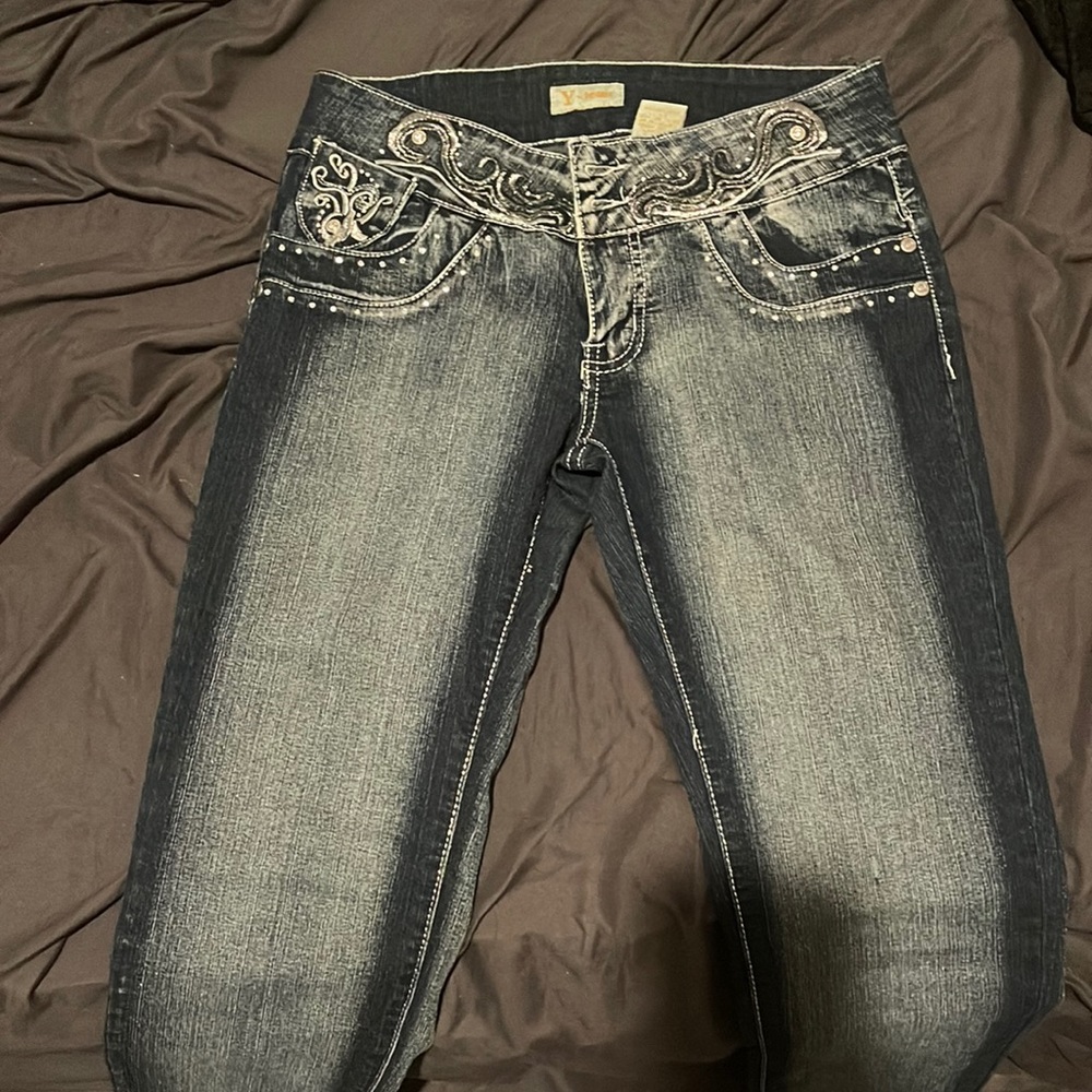 Embroidery jeans from goodwill, still has the tag and